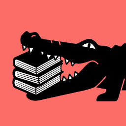 Book Snapper mascot with books
