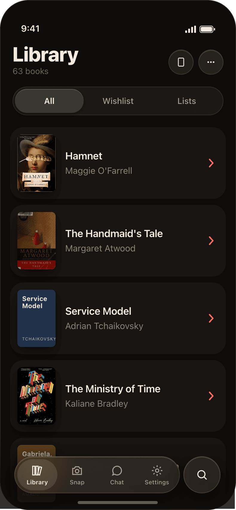 Your library of 63 books